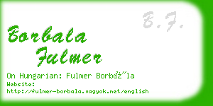 borbala fulmer business card